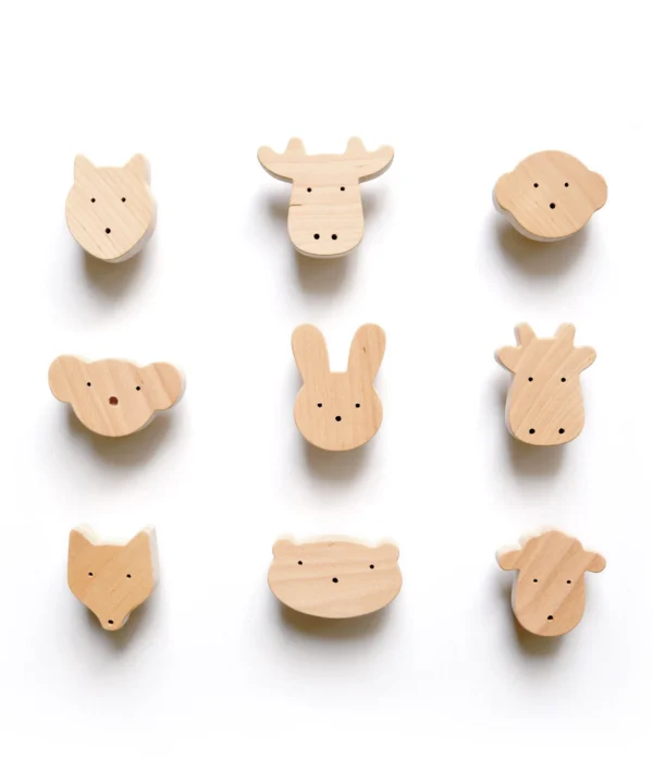 medinės rankenėlės Gyvūnai