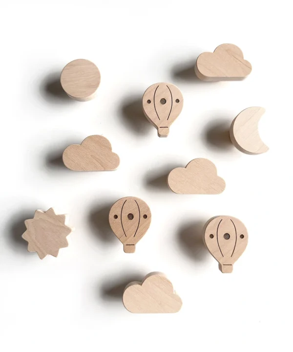 Dangaus tematikos stalčių rankenėlės vaiko kambariui