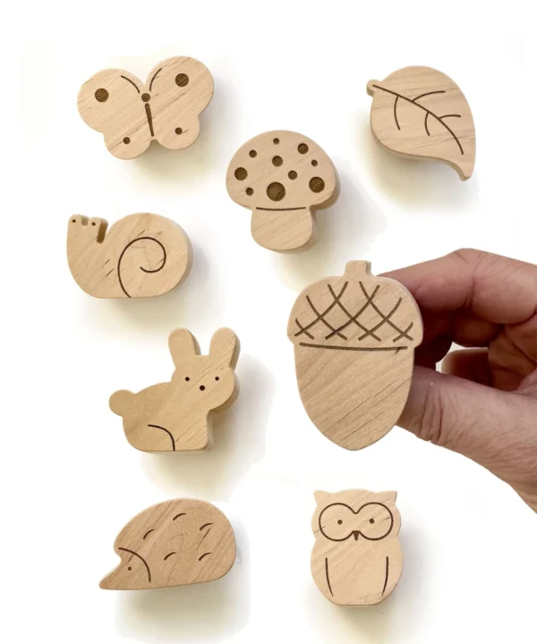 Medinės vaikiškos baldų rankenėlės Miškas