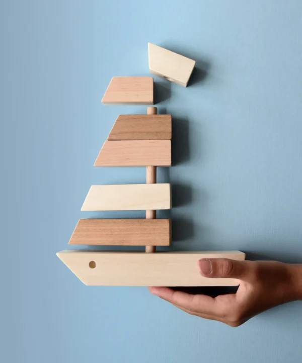 Medinis statymo žaislas vaikams „Laivelis“